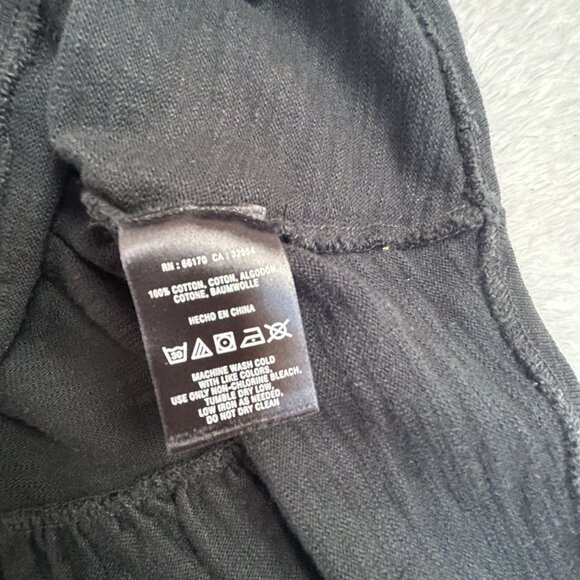 Anthropologie Leifnotes Womens Short Sleeve Peplum Top Small Black Cotton New - Picture 4 of 7